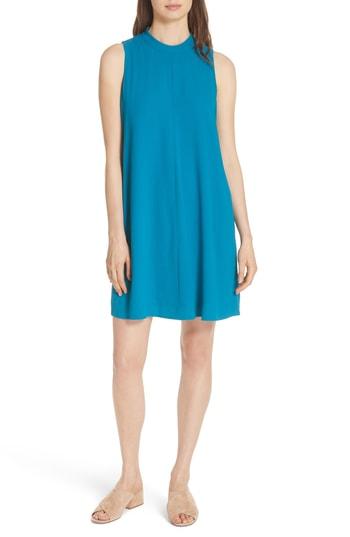 Women's Eileen Fisher A-line Silk Shift Dress, Size - Green