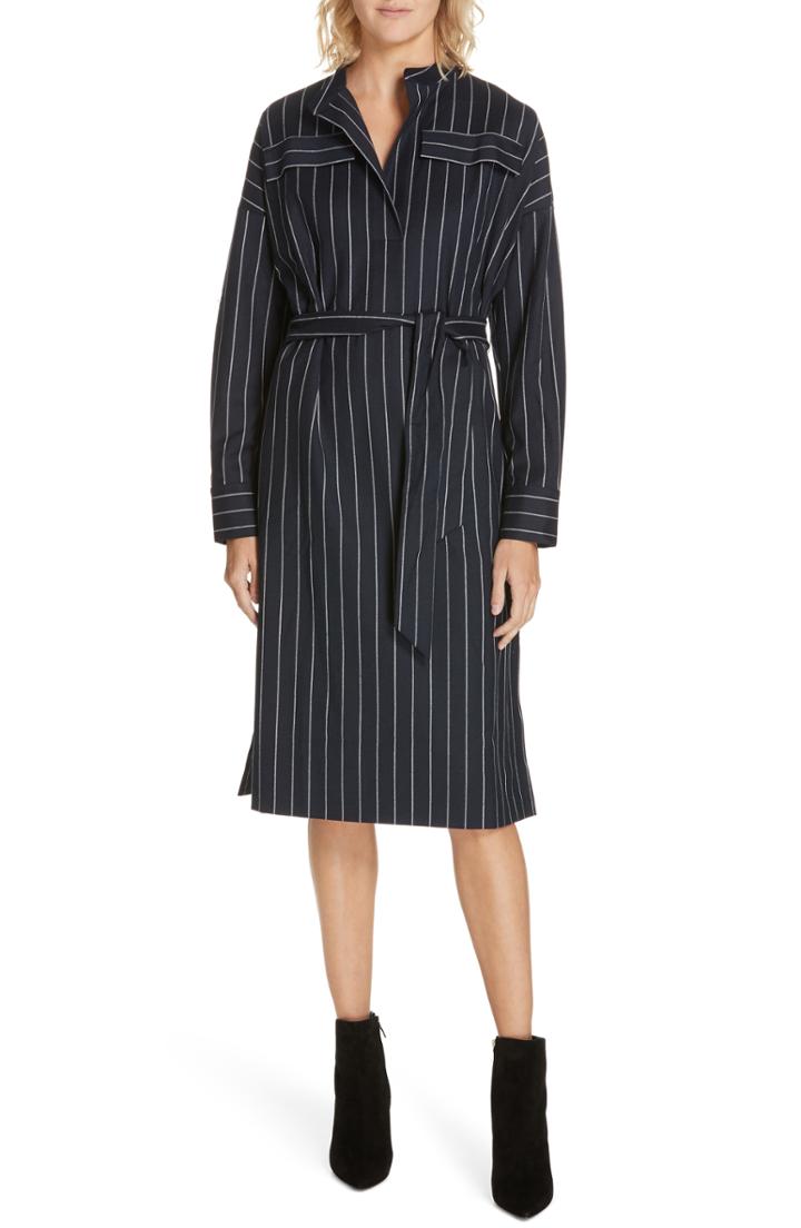 Women's Nordstrom Signature Belted Shirtdress - Blue