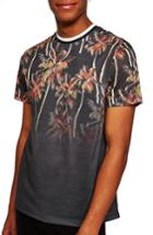 Men's Topman Palm Tree Print T-shirt - Black