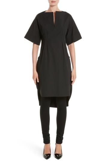 Women's Oscar De La Renta Cotton Poplin Tunic - Black