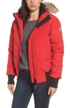 Women's Canada Goose 'savona' Bomber Jacket With Genuine Coyote Fur Trim (2-4) - Red