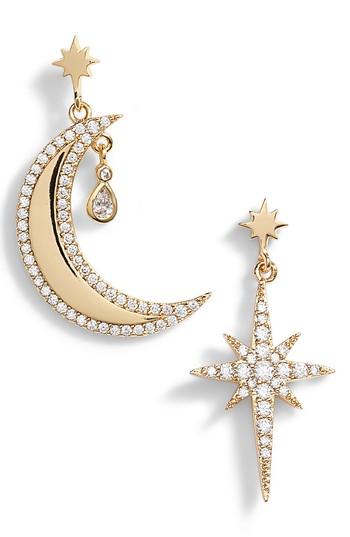Women's Lulu Dk X We Wore What Moon & Star Mismatched Drop Earrings