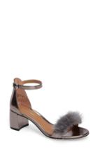 Women's Linea Paolo Hepburn Genuine Mink Fur Sandal M - Metallic