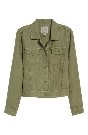 Women's Tommy Bahama 'two Palms' Linen Raw Edge Jacket - Green