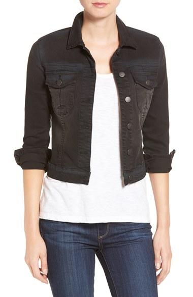 Women's Kut From The Kloth 'amelia' Denim Jacket - Black