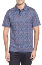 Men's Bugatchi Classic Fit Diamond Print Polo - Purple