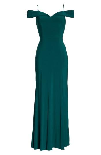 Women's Morgan & Co. Off The Shoulder Gown /6 - Green