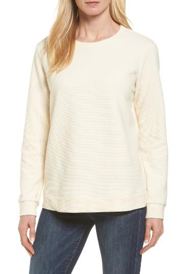 Women's Eileen Fisher Ottoman Organic Cotton Blend Sweater, Size - Ivory