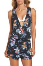 Women's Green Dragon Botanical Night Claire Print Cover-up Romper