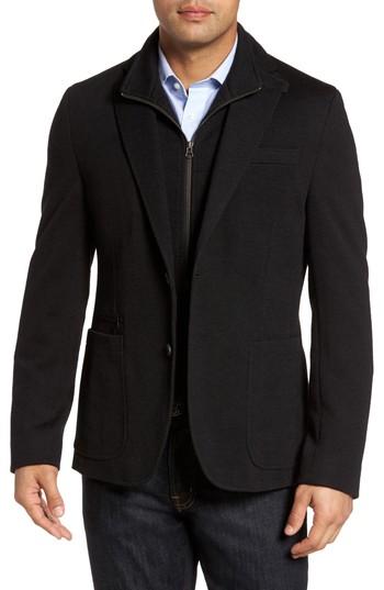 Men's Kroon Jones Aim Hybrid Classic Fit Knit Wool Blend Blazer R - Black