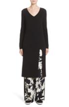 Women's Fuzzi Virgin Wool Front Slit Tunic - Black