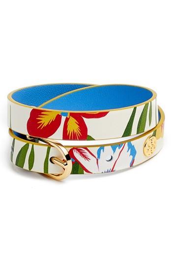 Women's Tory Burch Reversible Leather Double Wrap Bracelet