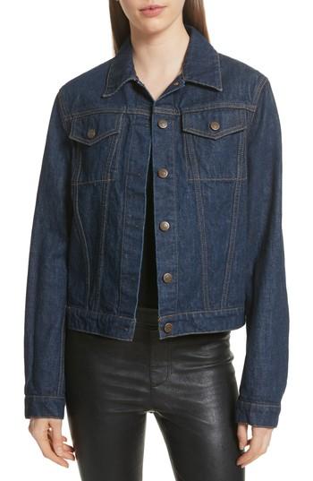 Women's Helmut Lang Re-edition Stripe Denim Jacket - Blue