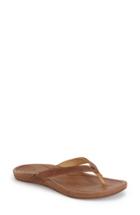 Women's Olukai 'hi Ona' Flip Flop M - Beige