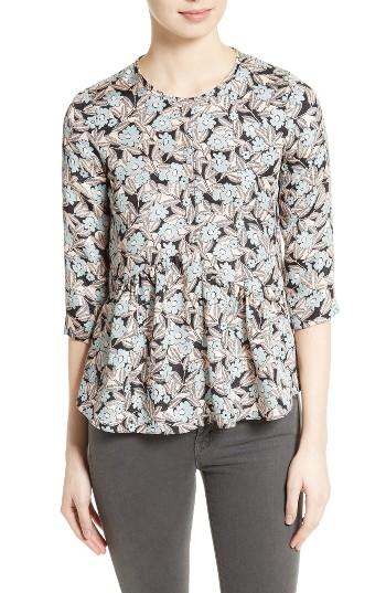 Women's Rebecca Taylor Bijou Print Silk Asymmetrical Top