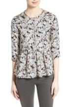Women's Rebecca Taylor Bijou Print Silk Asymmetrical Top