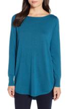 Women's Caslon Seam Detail Shirttail Tunic, Size - Blue