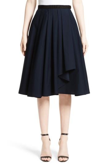 Women's Jason Wu Ruffle Cotton A-line Skirt - Blue