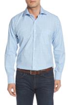 Men's Peter Millar Ballard Regular Fit Check Sport Shirt - Blue