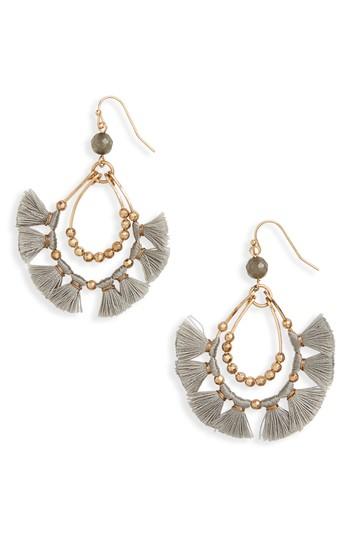 Women's Panacea Tassel Teardrop Hoop Earrings