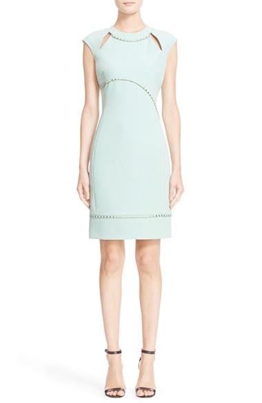 Women's Versace Collection Studded Cap Sleeve Sheath Dress