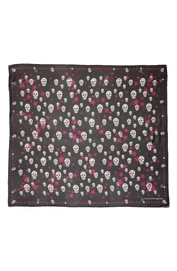 Women's Alexander Mcqueen Starlight Skull Silk Chiffon Scarf