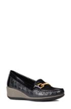 Women's Geox Arethea Loafer Wedge .5us / 36.5eu - Black