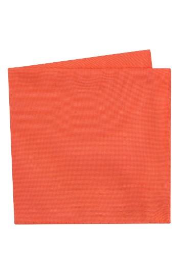 Men's Ted Baker London Solid Cotton Pocket Square, Size - Orange