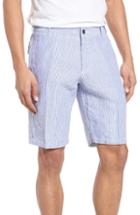 Men's Vilebrequin Stripe Linen Bermuda Shorts, Size - Blue