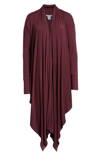 Women's Caslon Off-duty Long Convertible Cardigan - Burgundy