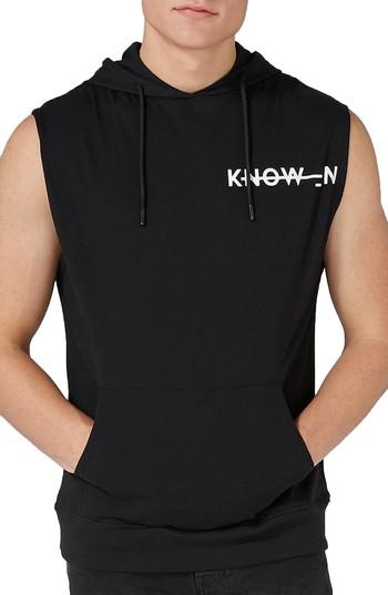 Men's Topman Known Logo Graphic Hooded Tank - Black