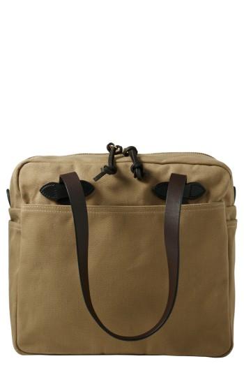 Men's Filson Rugged Twill Zip Tote Bag - Brown