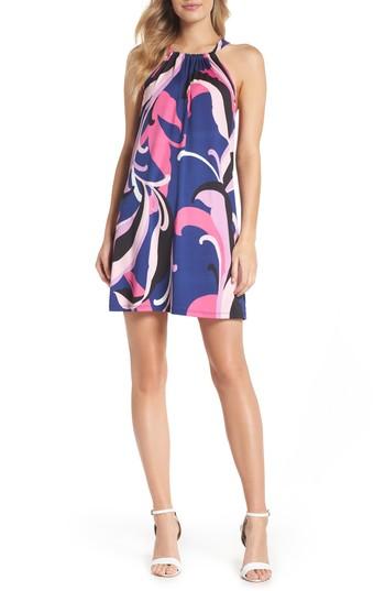 Women's Trina Trina Turk Juju Halter Neck Shift Dress - Blue