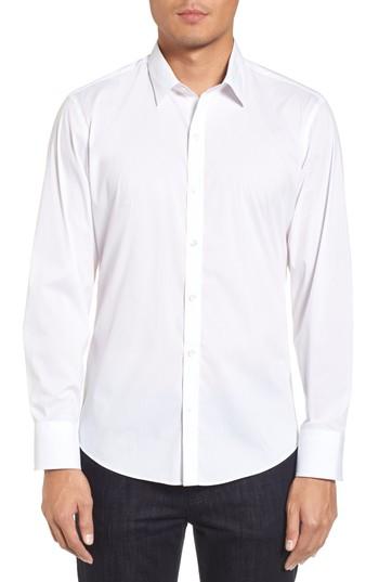 Men's Zachary Prell Robert Dobby Diamond Sport Shirt, Size - White
