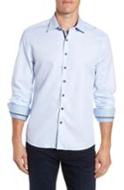 Men's Stone Rose Contemporary Fit Waffle Texture Sport Shirt - Blue