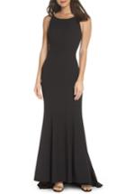 Women's Jarlo Rose Strappy Back Mermaid Gown - Black