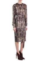 Women's Akris Print Wool Dress - Brown
