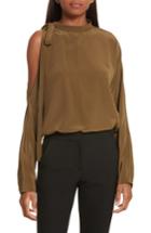 Women's Robert Rodriguez Cold Shoulder Silk Top - Green