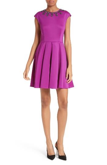 Women's Ted Baker London J'adore Embellished Fit & Flare Dress