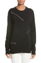 Women's Michael Kors Zip Detail Cashmere & Cotton Sweater - Black