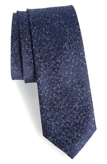 Men's Calibrate Rowland Abstract Silk Skinny Tie, Size - Blue