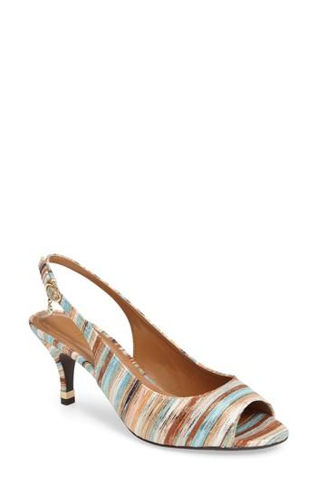 Women's J. Renee 'gardenroad' Slingback Peep Toe Pump .5 D - Beige