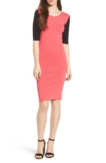 Women's Sentimental Ny Zip It Body-con Sweater Dress - Pink