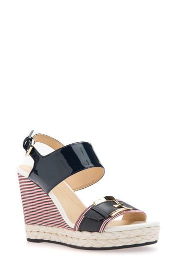 Women's Geox Janira 11 Espadrille Wedge Us / 35eu - Blue