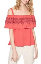 Women's Sanctuary Helena Off The Shoulder Ruffle Top - Red