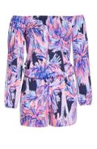 Women's Lilly Pulitzer Lana Off The Shoulder Romper, Size - Blue
