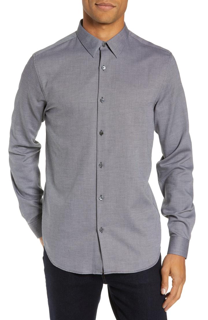 Men's Theory Irving Archer Slim Fit Sport Shirt - Black