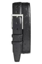 Men's Torino Belts Ostrich Leather Belt - Black