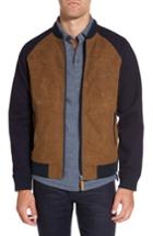Men's Nifty Genius Colorblock Waxed Bomber Jacket, Size - Brown