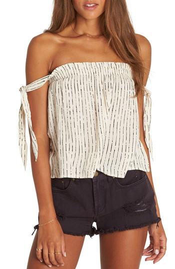 Women's Billabong No Worries Off The Shoulder Top - Beige